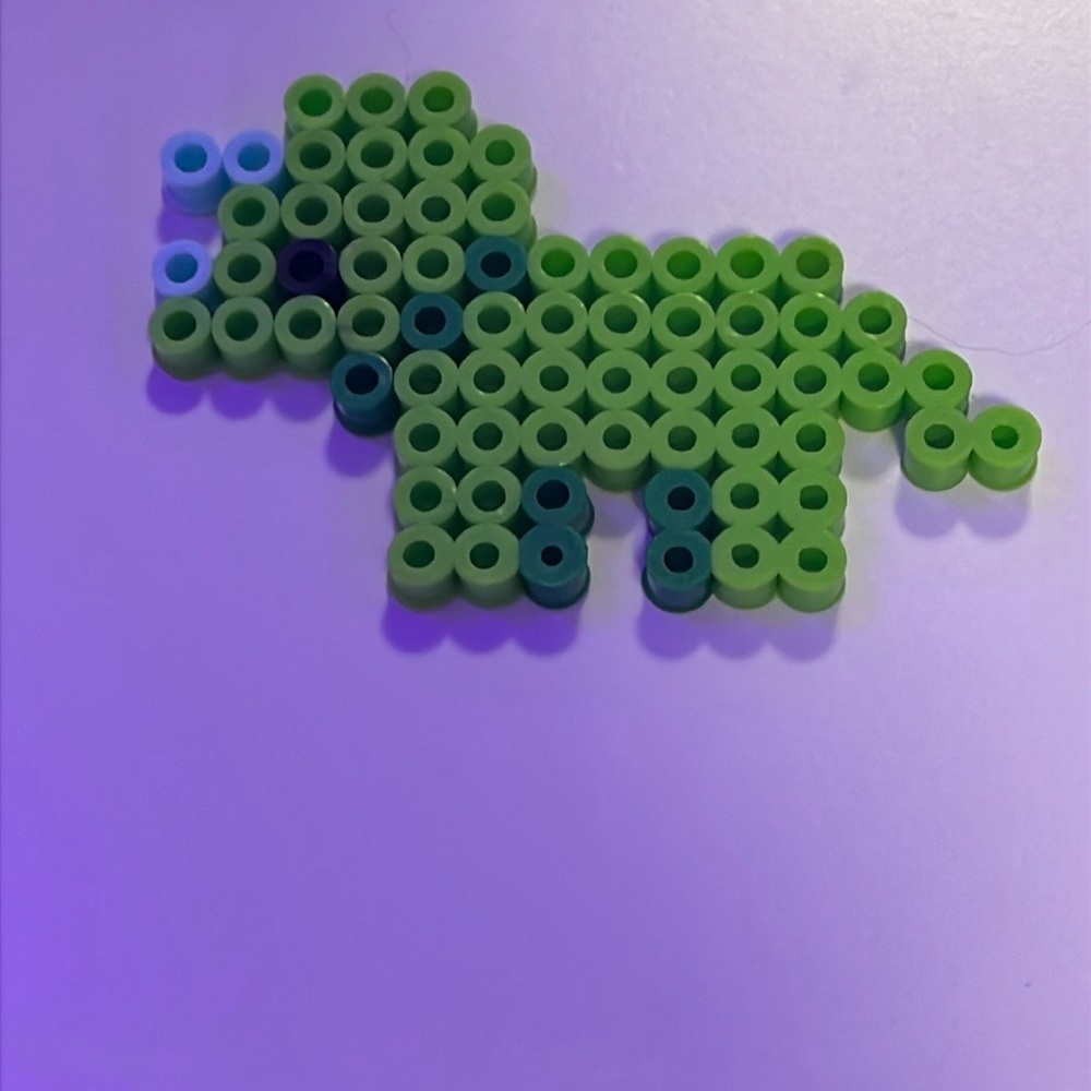 Green Beaded Dinosaur Craft